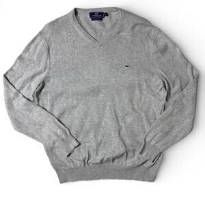 Vineyard Vines Cashmere Blend V-Neck Sweater Mens Size L Gray Pullover NEW